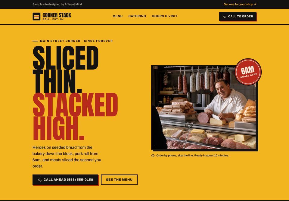 Corner Stack Deli sample website