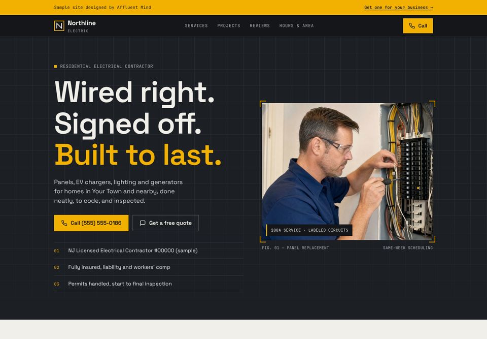Northline Electric sample website